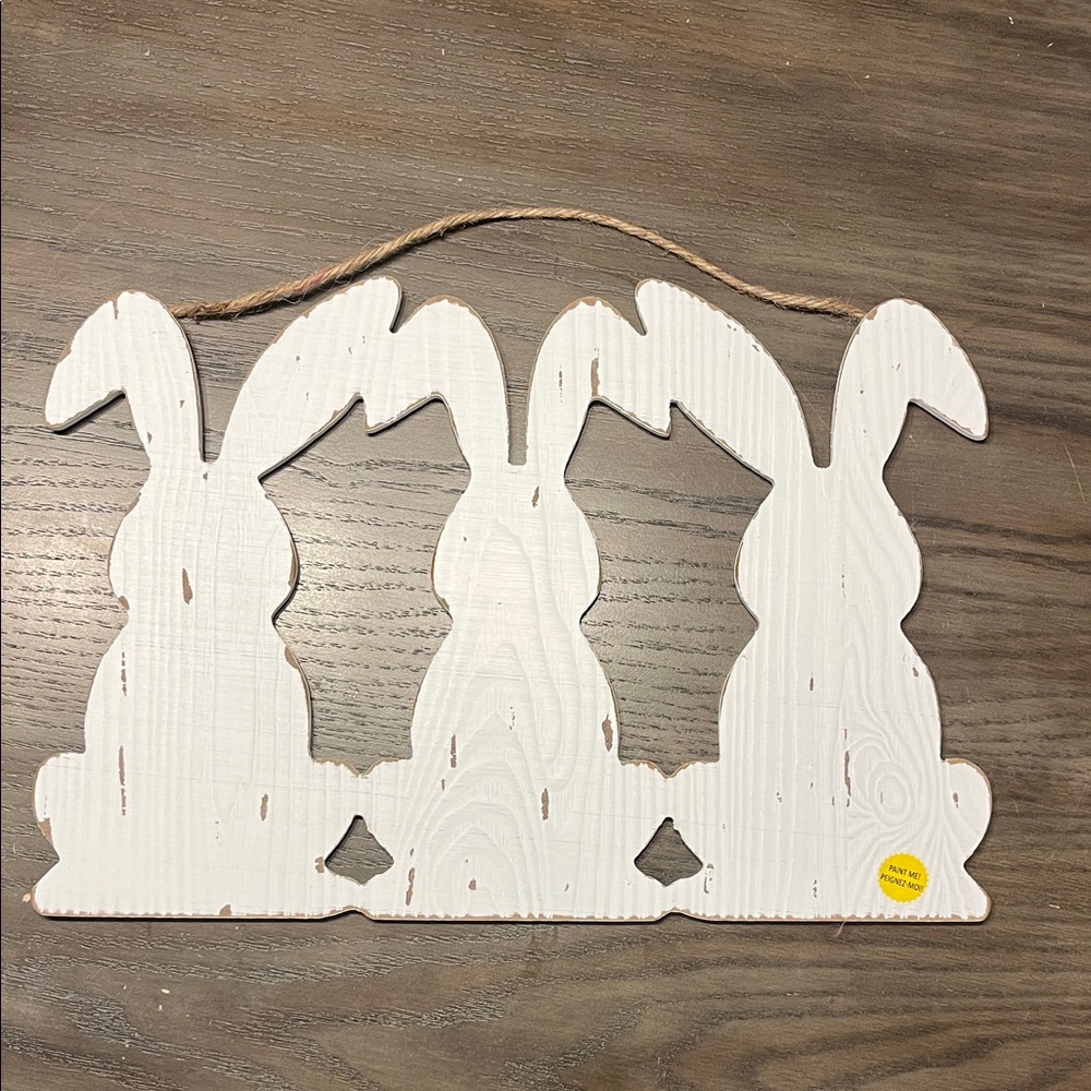 NEW Wooden Bunny Rabbit Wall Decor DIY